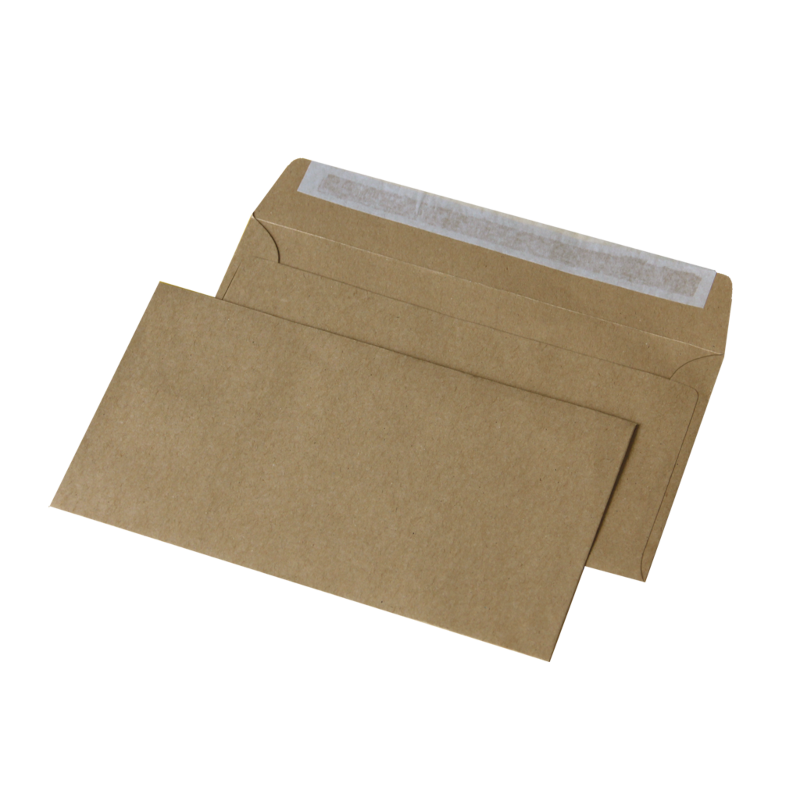 Конверт поштовий DL (110x220 мм), СКЛ, 0+0 крафт 80 г/м², 1 шт.